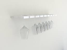 rustic white painted wine glass rack