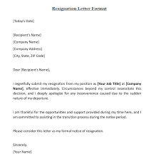 simple resignation letter sle