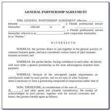 Free Partnership Agreement Template General Contract General