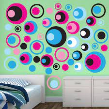 groovy circles wall stickers multi