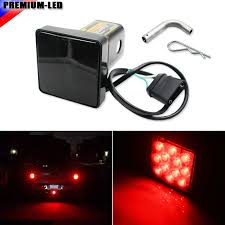 1 Smoked Lens 12 Led Super Bright Brake Light Trailer Hitch Cover Fit Towing Hauling 2 Standard Size Receiver Tow Hitch Cover Tow Coverlens Cover Aliexpress