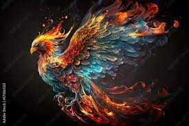 mystical firebird phoenix rising