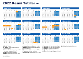 2022 Resmi Tatiller ⬅️ — TakvimCik.com