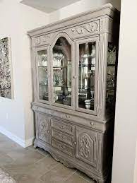 diy china cabinet makeover with chalk