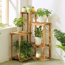 6 Tiers Corner Wooden Plant Stand Shelf
