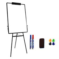 White Board Easel Office Portable Tripod With White Board Flipchart Easel Height Adjustable 24x36inches Black