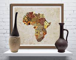 Print Map Decor African Wall Art