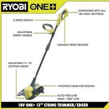 ryobi one 18v 13 in cordless battery