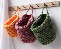 Hanging Storage Basket Crochet Wall