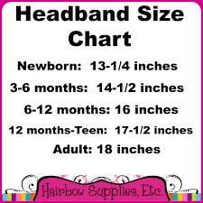 Headband Sizes Chart For Fold Over Elastic Headbands And Diy