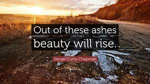 Steven Curtis Chapman Quote: “Out of these ashes beauty will rise.”