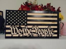 We The People Wood American Flag