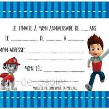 Maybe you would like to learn more about one of these? Carte D Invitation Anniversaire Enfant A Imprimer Pat Patrouille Un Grand Marche
