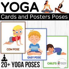 yoga cards and posters with 20 poses