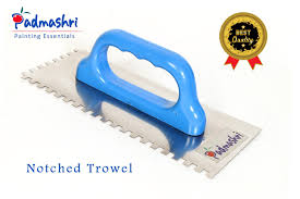 hardened stainless steel notched trowel