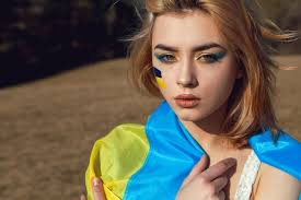ukrainian flag stand with ukraine concept