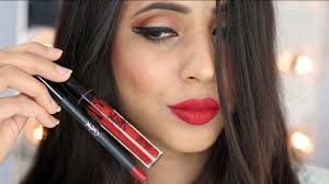 how to apply red liquid lipstick for