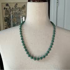 beaded green jade necklace vine