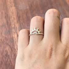 Sunrise Ring Wave Ring Sun Ring Wave Jewelry Ocean Ring