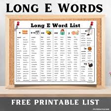 233 long e words free printable list