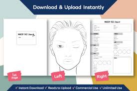 kdp makeup face charts template