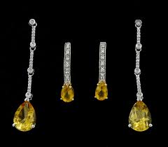 9ct white gold pear shaped citrine