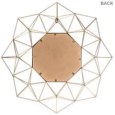 Gold Geometric Metal Wall Mirror