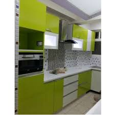 Newage kitchen cabinet solutions aren't just beautiful, they're modular which means you can create your own introducing the modular kitchen cabinet system. Modern Green And White Modular Kitchen Cabinet Rs 800 Square Feet D N Enterprises Id 18240216848