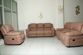 light brown recliner sofa set on