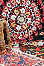 old carpets in the street market in