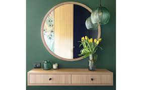 Natural Large Round Boho Wood Wall Mirror