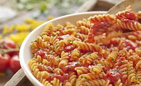 rotini pasta with marinara lunch