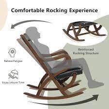 Costway Wood Outdoor Rocking Chair With