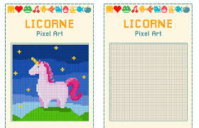 pixel art licorne