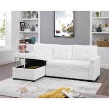 White Velvet Sectional Sofa Sleeper