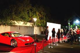 red carpet arrival car showcase at