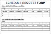 Employee Schedule Request Form