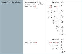 solve quadratic equations using the