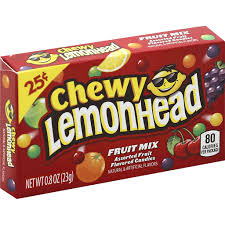 lemonhead chewy flavored cans fruit