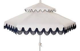 black and white fringe patio umbrella
