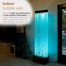 Alpine Corporation 72 H Indoor Bubble Wall Fountain With Color Changing Led Lights And Remote Black