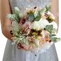 Jackcsale Bridal Wedding Bouquet, Artificial Silk Bride Bridesmaid ...