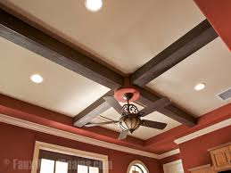 beams with light fixtures and fans a