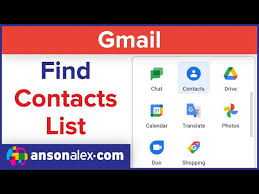 how to find your contacts list in gmail