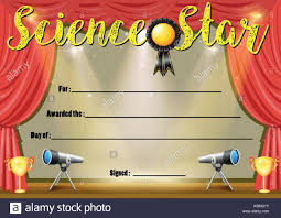 Certificate Template For Science Star Illustration Stock