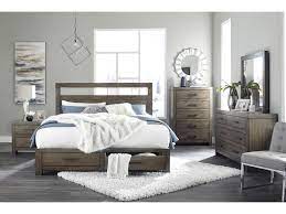 Platform bedroom set by ashley furniture of highest quality at affordable prices. Ashley Furniture Deylin B537 57 54s 31 36 92 Queen Platform Bed With Storage Footboard Dresser Mirror And Nightstand Package Sam Levitz Furniture Bedroom Groups