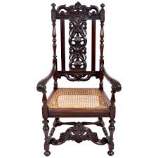antique baroque carved walnut throne