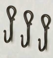 wrought iron coat hooks set of 3 forged