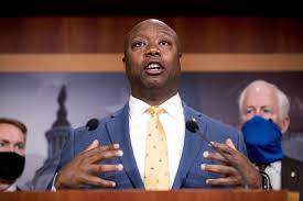 Tim scott (r., s.c.) speaks during a hearing on capitol hill in washington, d.c., may 7, 2020. Iluuxw0cxb2ecm
