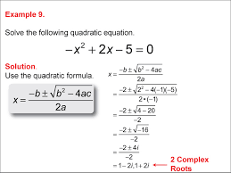 quadratic formula example 09 media4math